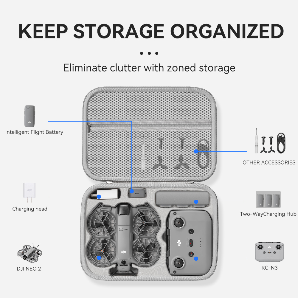 XFJI Travel Organizer Bag for  - Drone Hard Shell Case avaliação e preço
