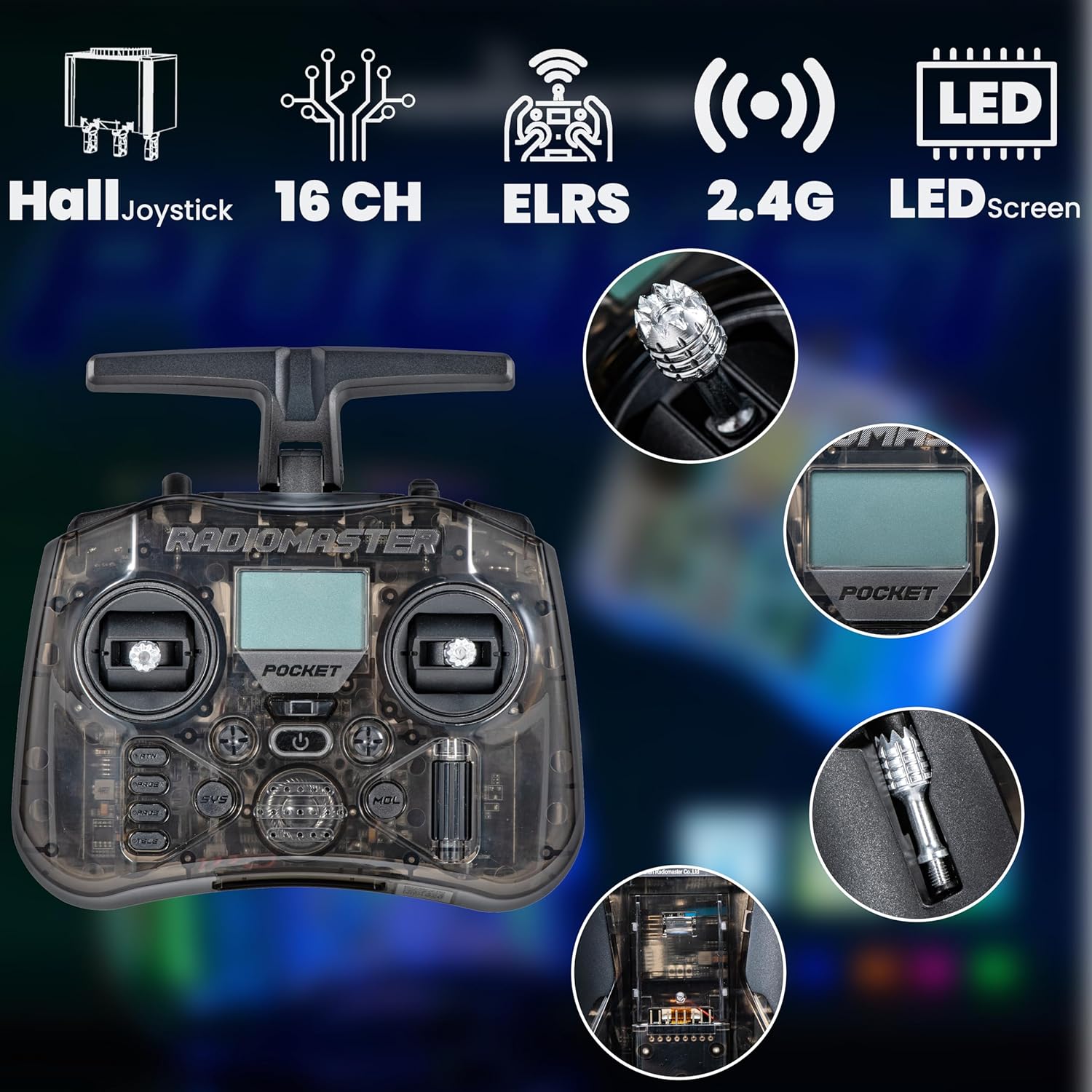 RadioMaster POCKET P16 2.4G Ra - Drone Control Stick avaliação e preço
