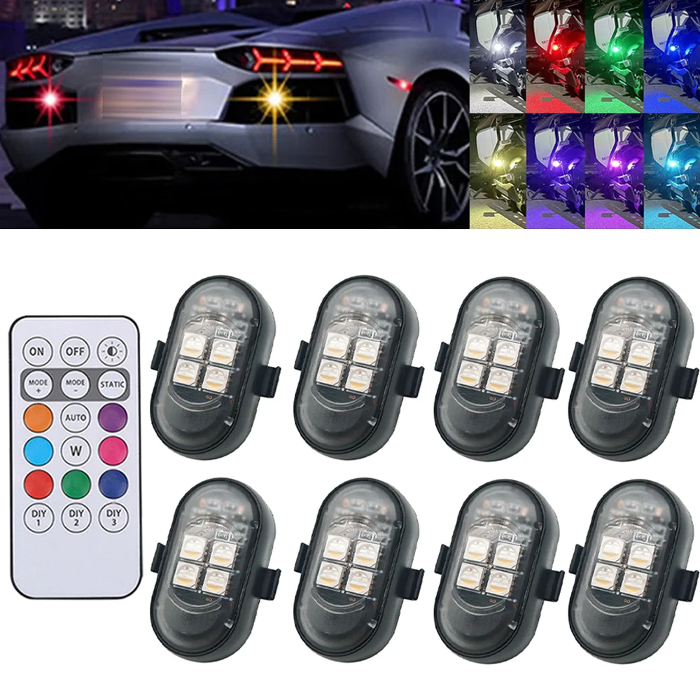 1-8PCS USB Rechargeable Waterp - Drone Strobe Light avaliação e preço