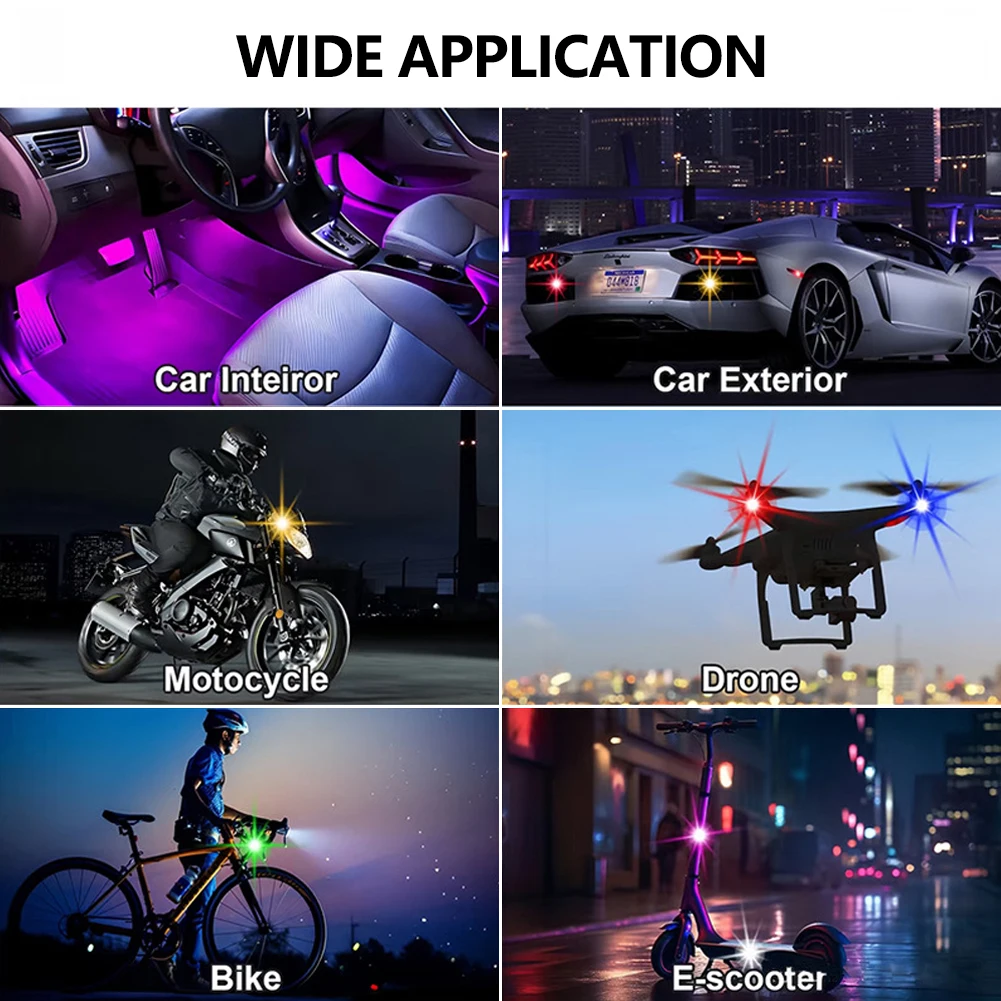 1-8PCS USB Rechargeable Waterp - Drone Strobe Light avaliação e preço