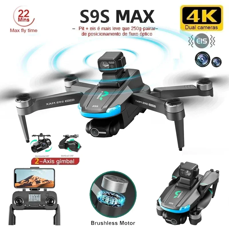 NEW S9S MAX MINI Drone 4K 2-Ax - Drone Controller Screen avaliação e preço