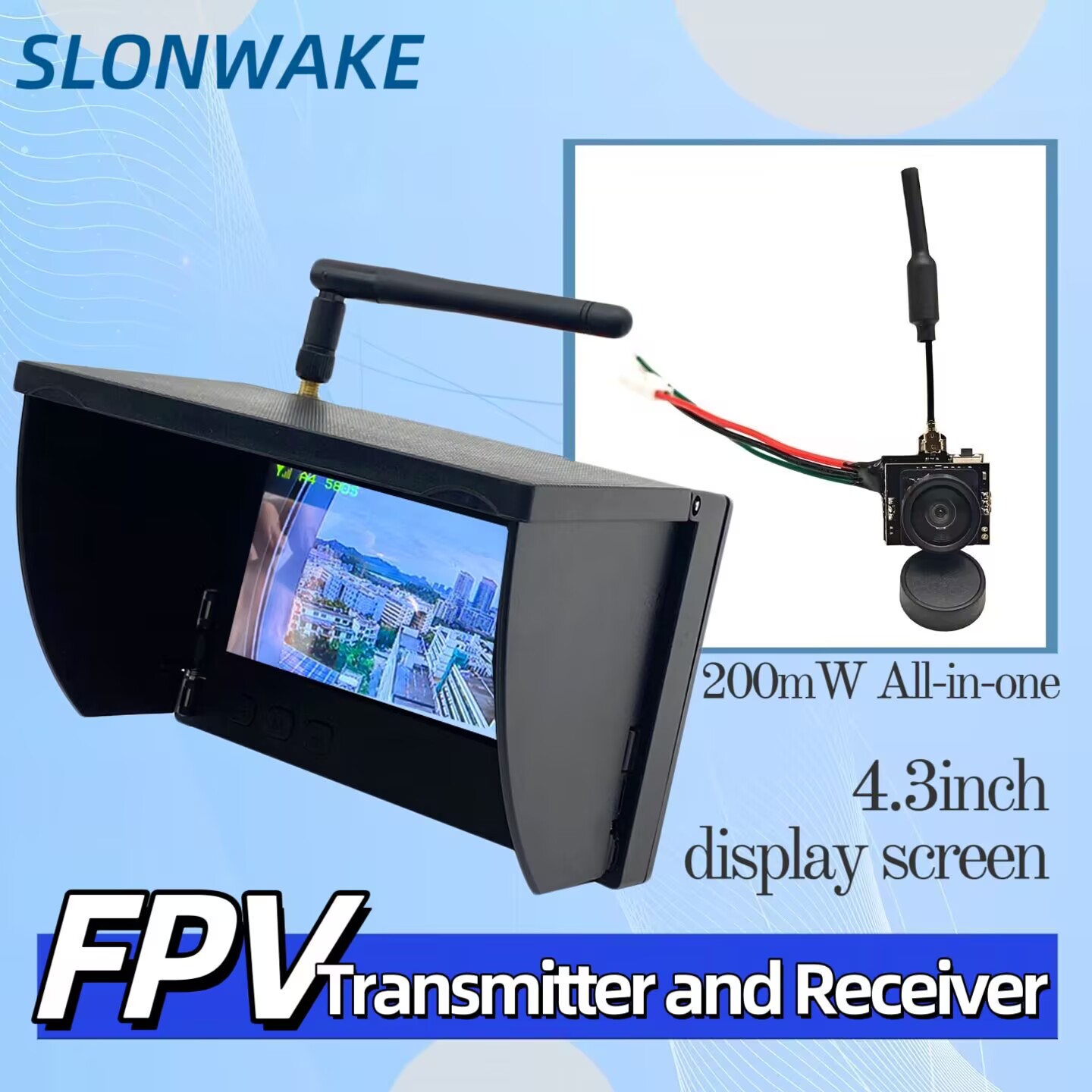 SLONWAKE 5.8G Analog Video Tra - Drone Controller Screen avaliação e preço