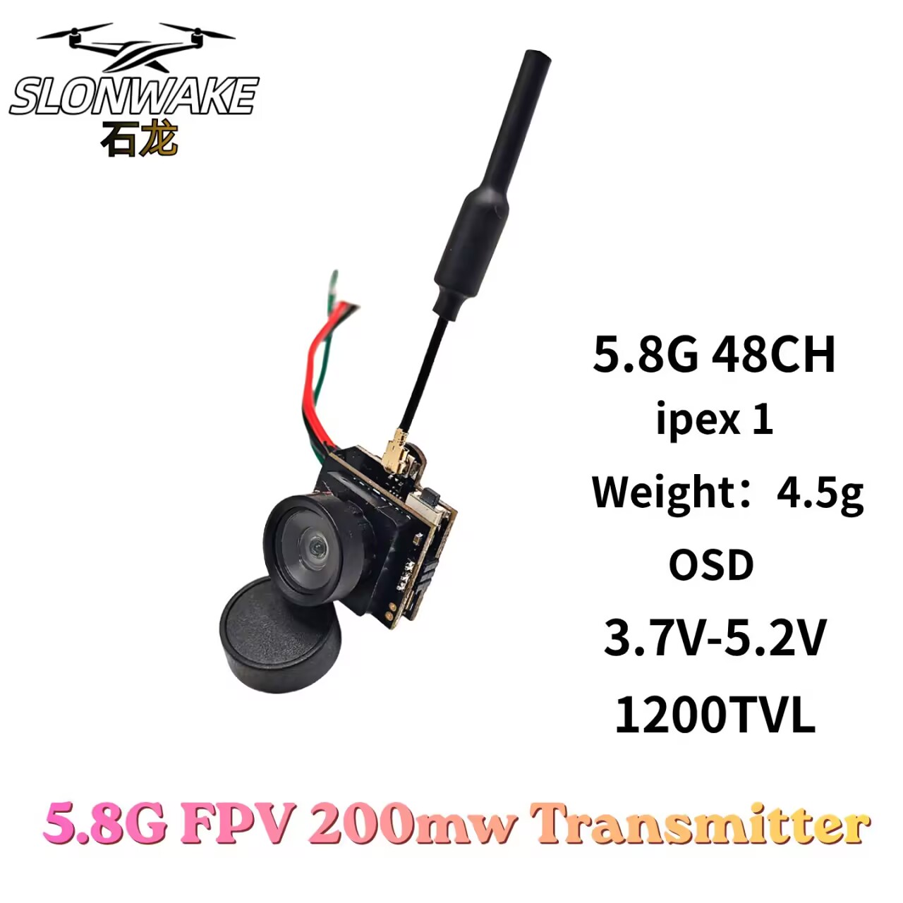 SLONWAKE 5.8G Analog Video Tra - Drone Controller Screen avaliação e preço