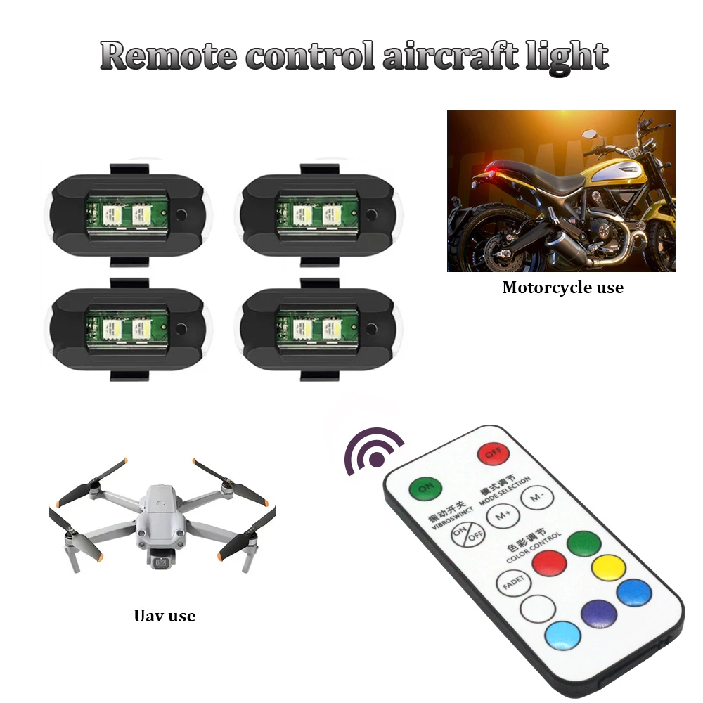 1Pcs Remote LED RGB Anti-colli - Drone Strobe Light avaliação e preço