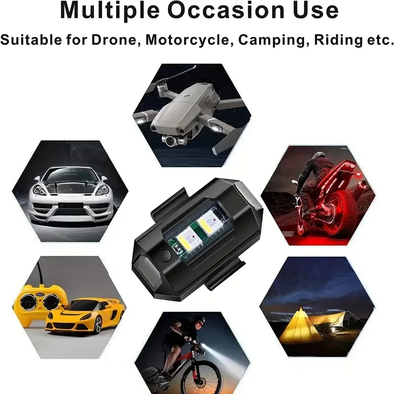 1Pcs Remote LED RGB Anti-colli - Drone Strobe Light avaliação e preço