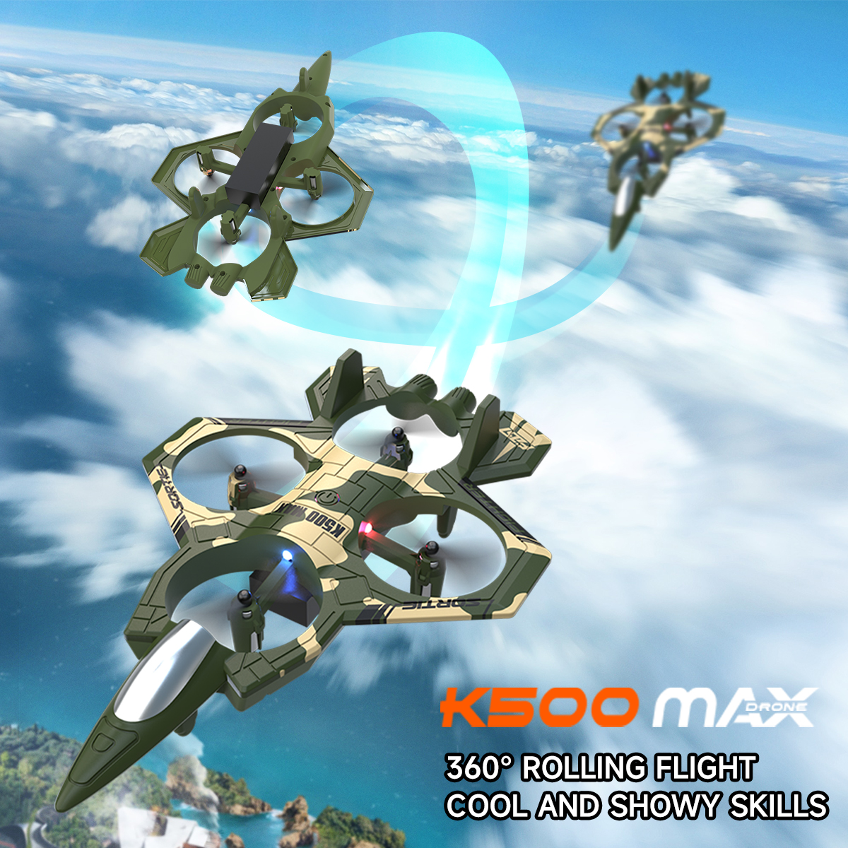 AXNEN K500 MAX RC Plane Fighte - Drone Beacon Light avaliação e preço