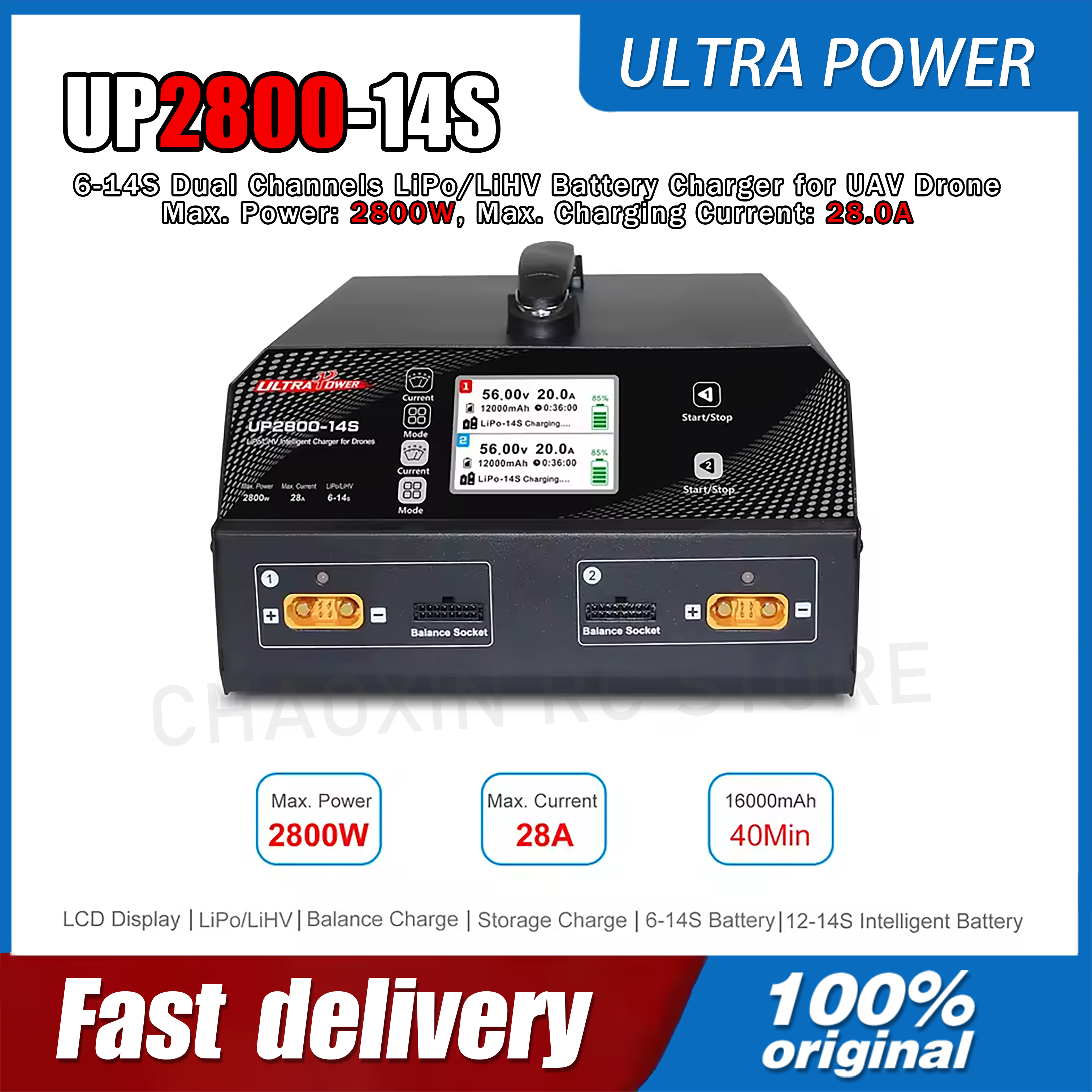 ULTRA POWER UP2800-14S 2X1400W - Drone Battery Charger avaliação e preço