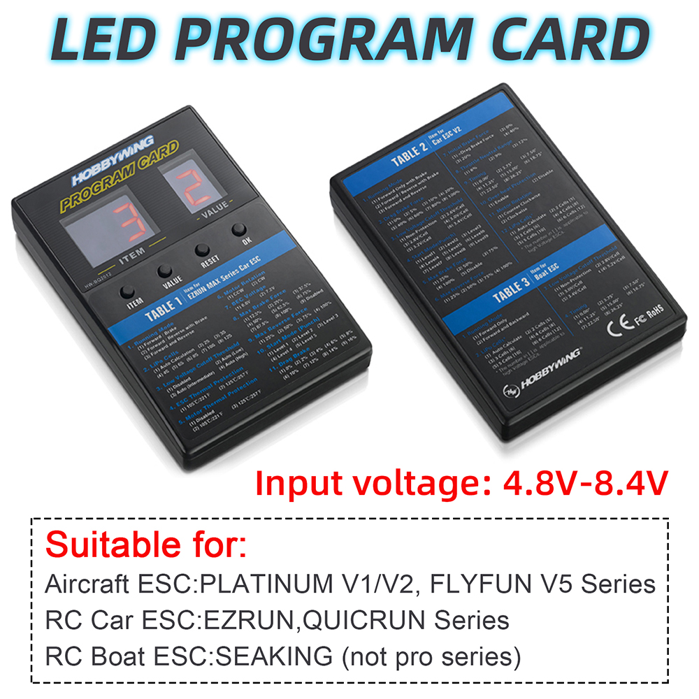 HOBBYWING Program Card LCD/LED - Drone Beacon Light avaliação e preço