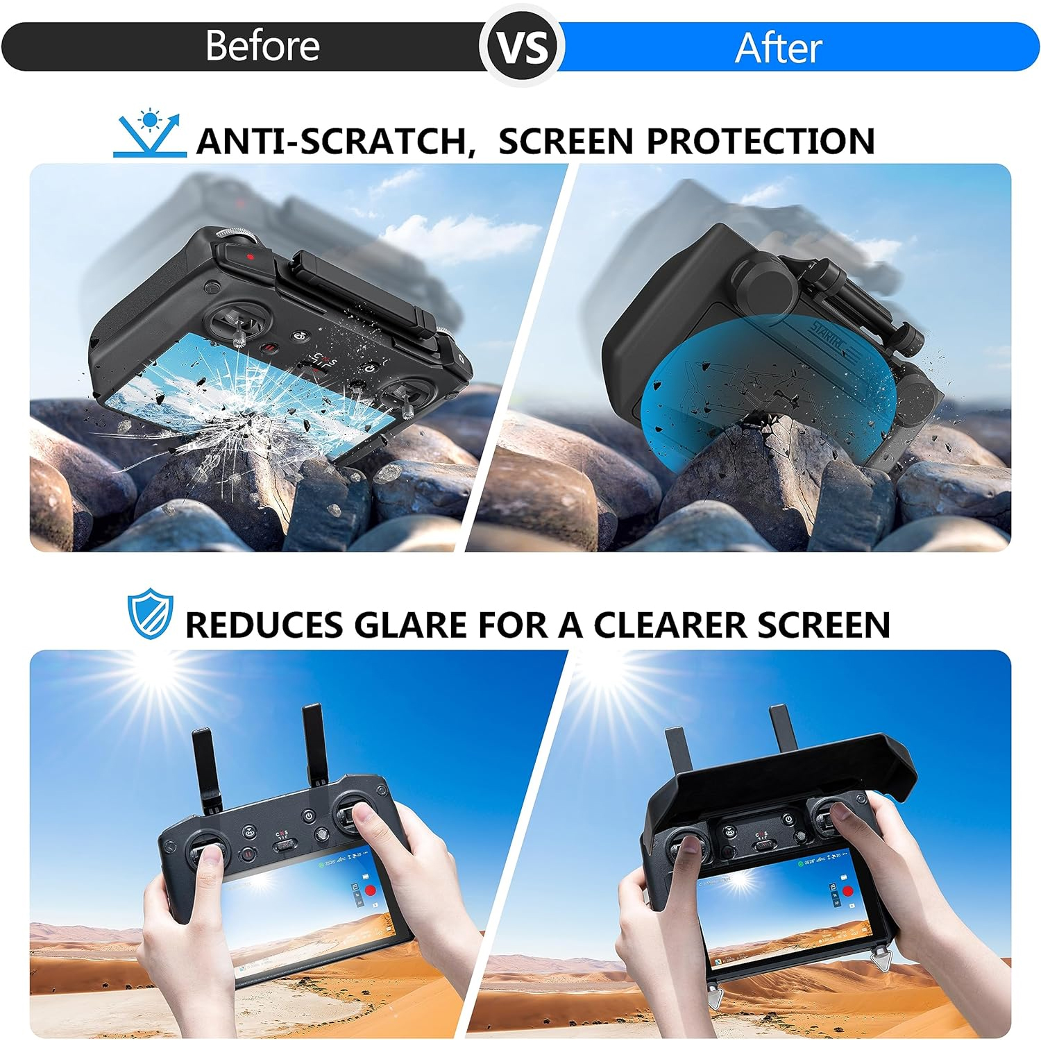 2-in-1 Sun Hood & Joystick Cov - Drone Control Stick avaliação e preço