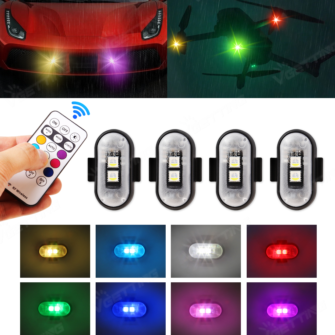 4Pcs Mini Drone Strobe Light 8 - Drone Strobe Light avaliação e preço