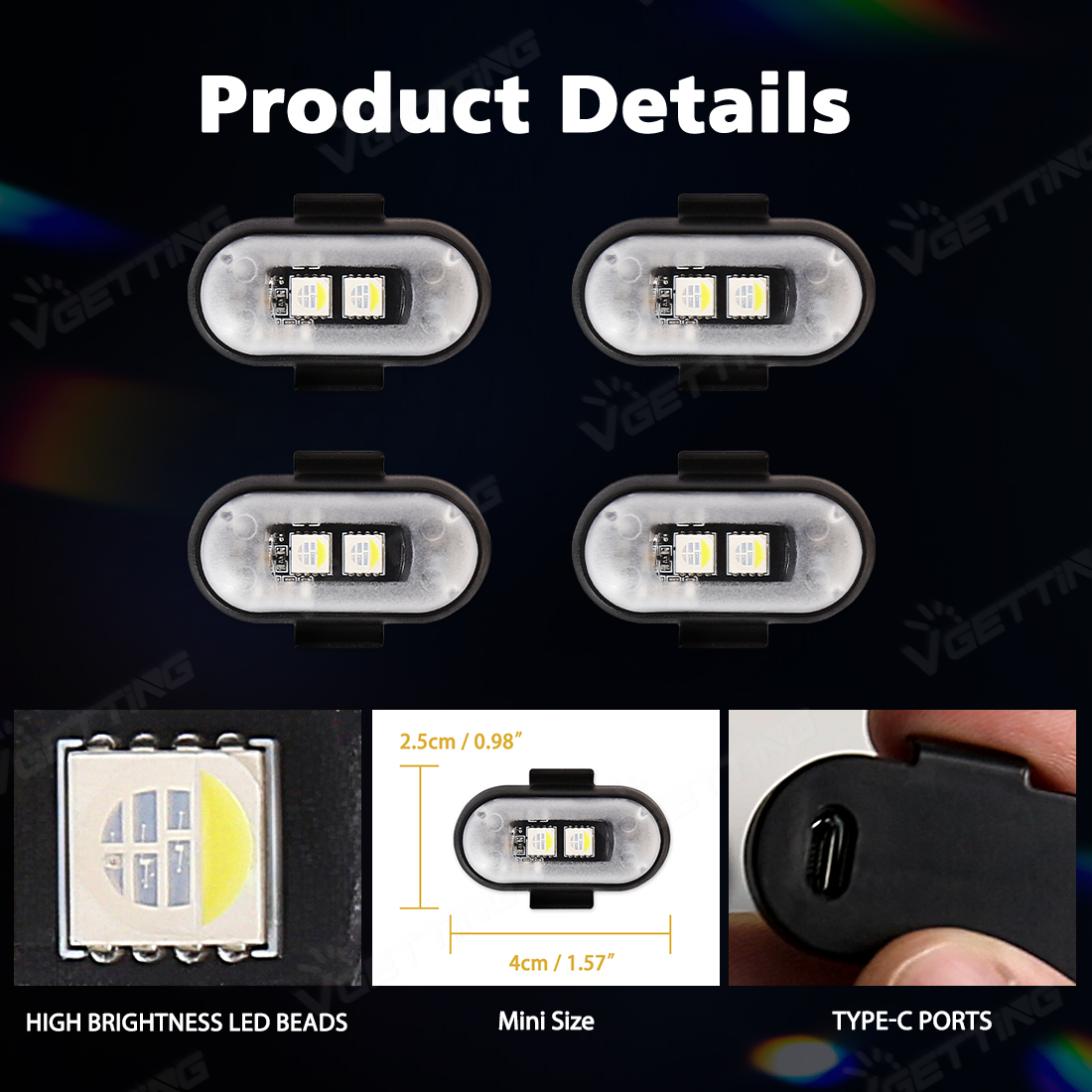 4Pcs Mini Drone Strobe Light 8 - Drone Strobe Light avaliação e preço