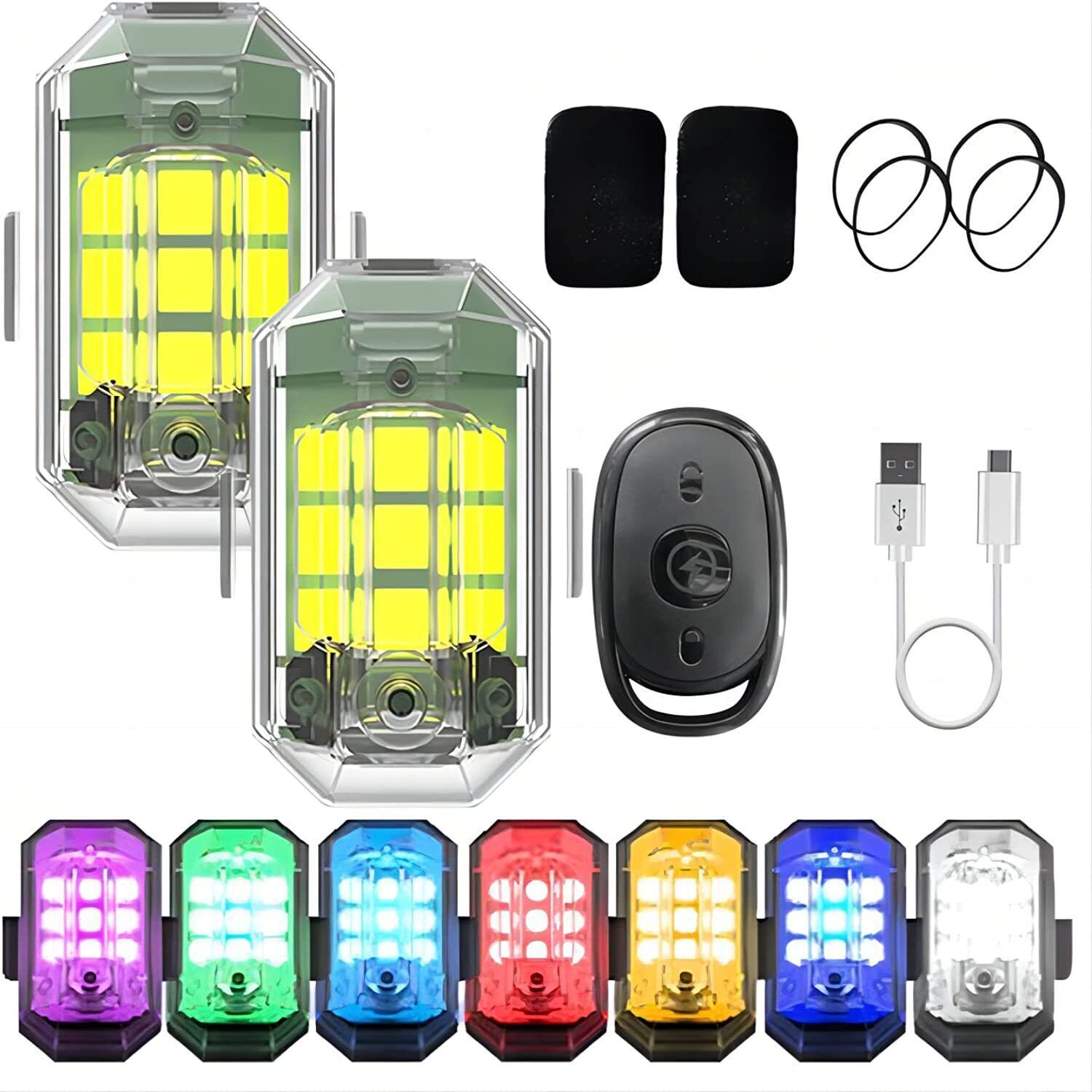 1/2/4Pc Remote Motorcycle Ligh - Drone Strobe Light avaliação e preço