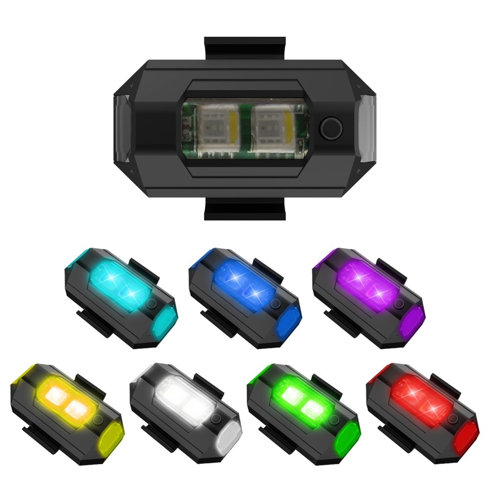 1PC 7 Color Mini USB Charging  - Drone Strobe Light avaliação e preço