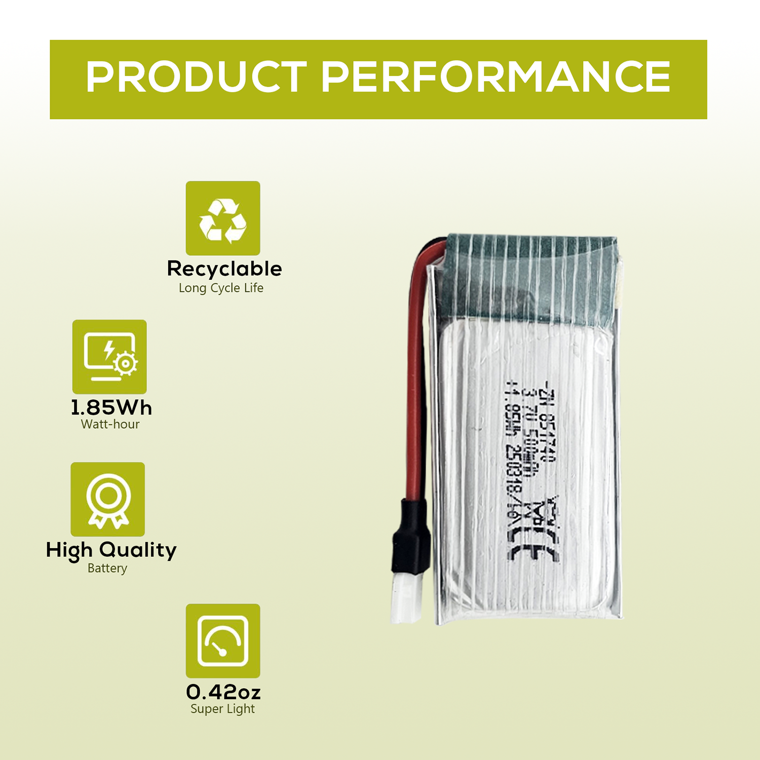 5Pcs 3.7V 500mAh LiPo Batterie - Drone Battery Adapter avaliação e preço